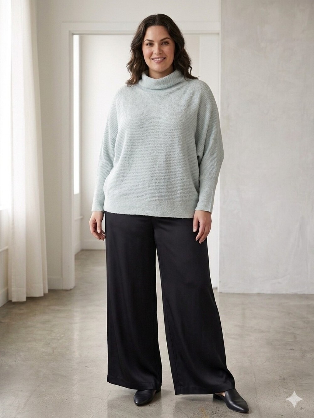 Simply Vera Wang Light Blue Cozy Cowl Neck Sweater